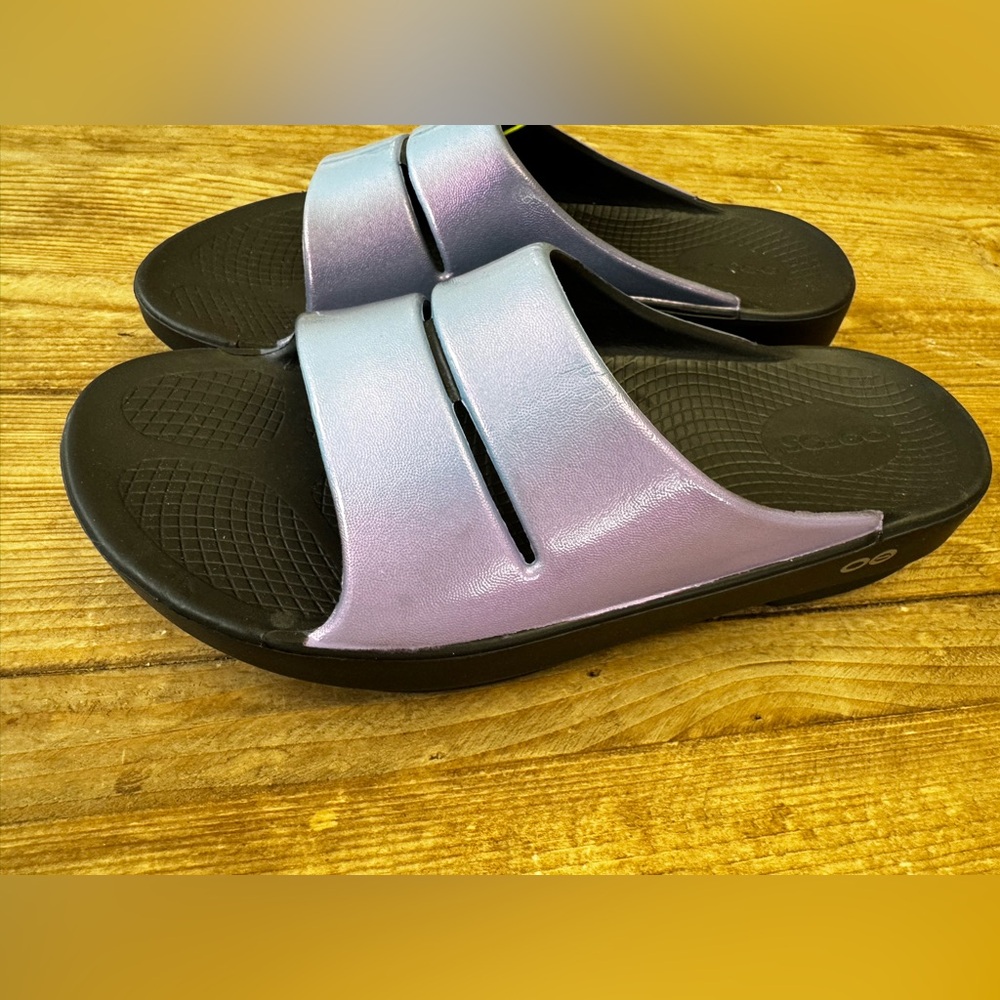 NEW Women's OOFOS OOahh Luxe Evening Sky Size 7 Synthetic $75 - Picture 3 of 6